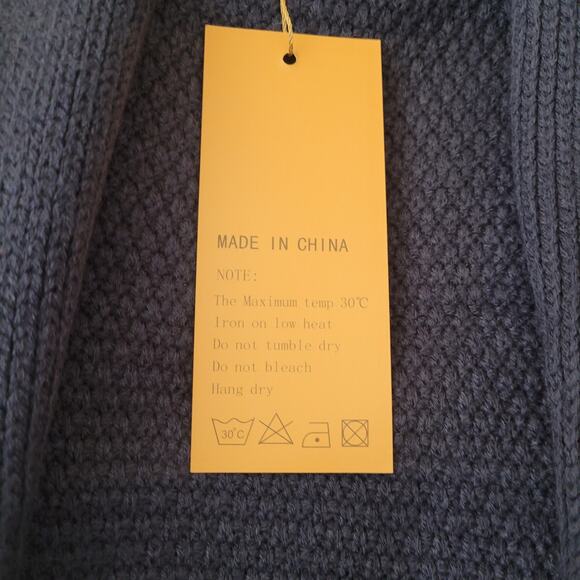 Grecerelle Shawl Collar Open Front Cardigan Navy Acrylic NWT Size L Oversized - Picture 5 of 6